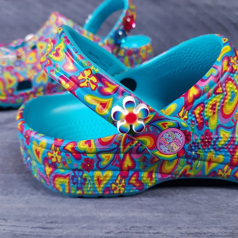 CROCS X Lisa Frank Classic Clogs Kids Size J5 Womens 7 Limited Edition - Picture 4 of 9